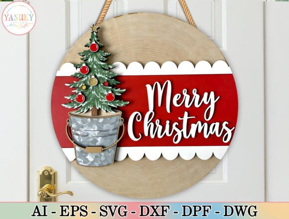 Download Merry Christmas Door Sign SVG - Merry christmas Collection