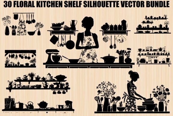 Download Floral Kitchen Shelf SVG Bundle - Elf Collection