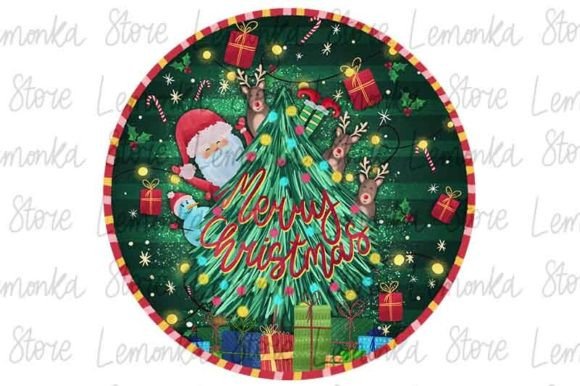 Download Merry Christmas Santa Round Ornament PNG - Merry christmas Collection