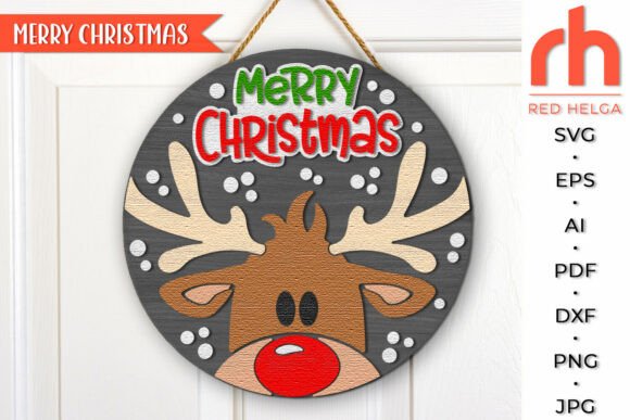 Download Merry Christmas SVG, Reindeer Door Sign - Merry christmas Collection