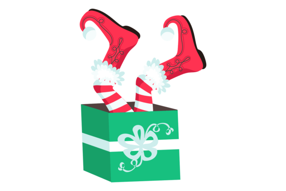 Download Christmas Elf Stuck in Present Box. Gift - Elf Collection