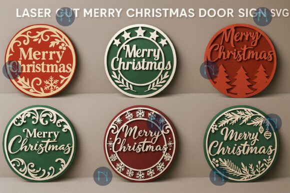 Download Merry Christmas Door Sign SVG Bundle - Merry christmas Collection